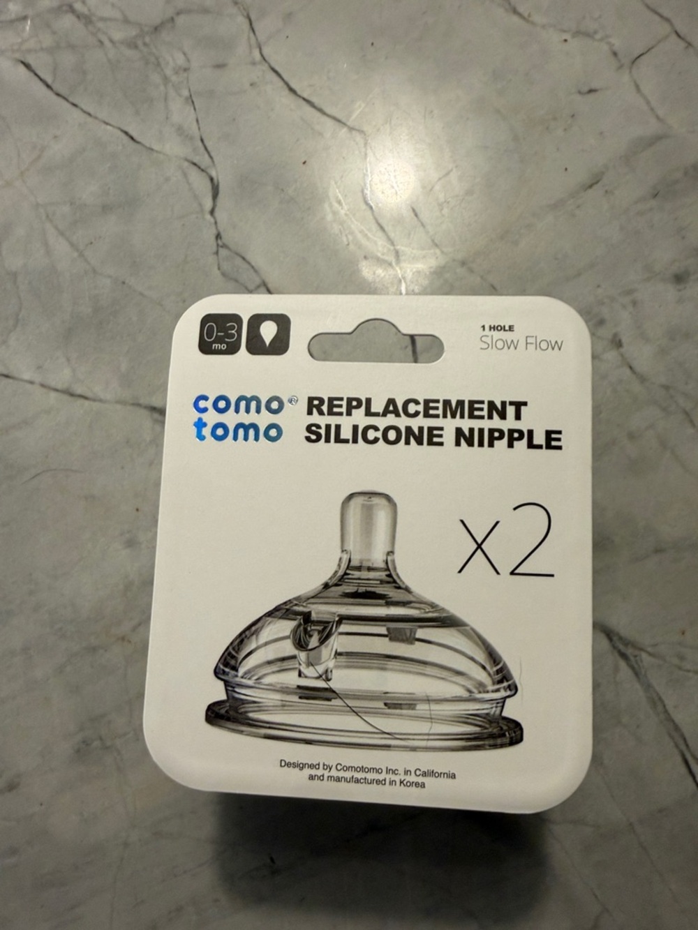 Como tomo Replacement Silicone Nipple - Clear (Pack of 2)